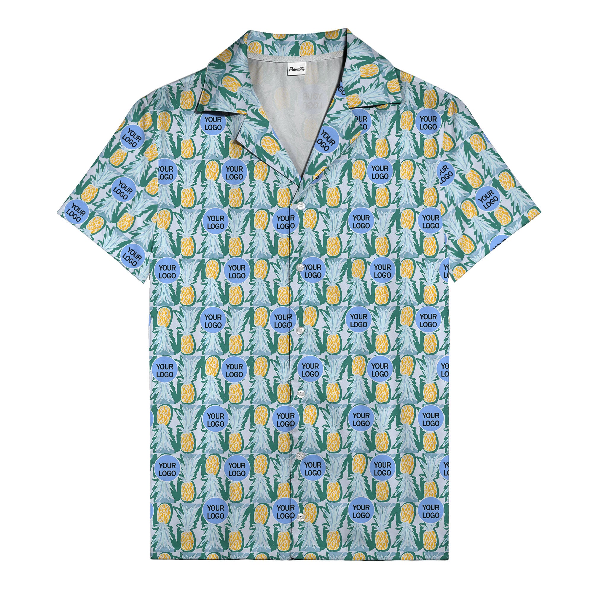 pineapple repeat & custom logo aloha hawaiian shirt