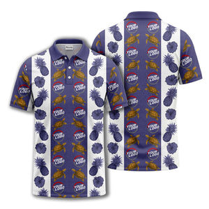 pineapple sea turtle hibiscus custom logo polo shirt