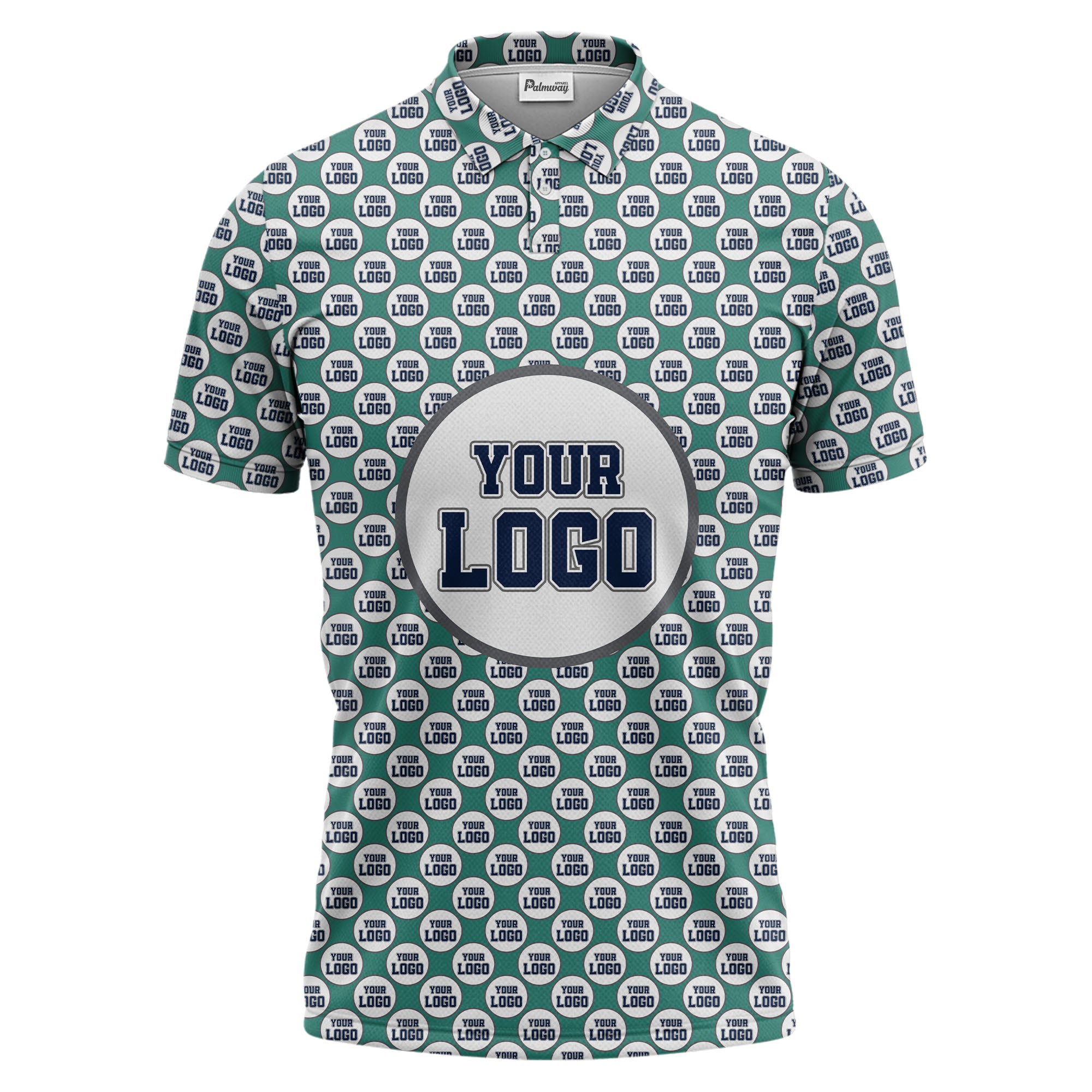 Repeating Personalized Logo Polo Shirt With Custom Text & Illustrated Icons