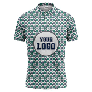 Repeating Personalized Logo Polo Shirt With Custom Text & Illustrated Icons