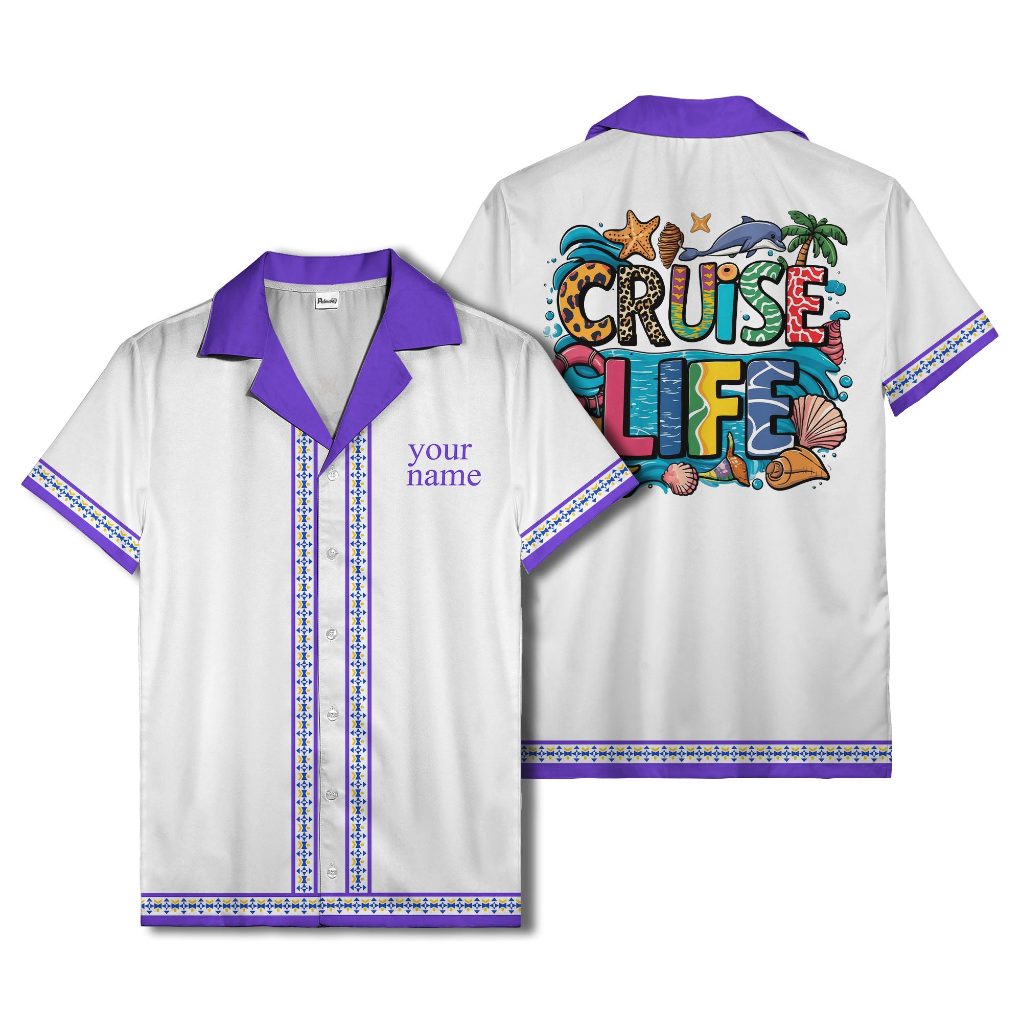 retro bowling diamond geometric personalized hawaiian shirt for men
