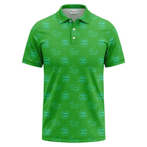 rubber duck & custom logo circle pattern polo shirt for men