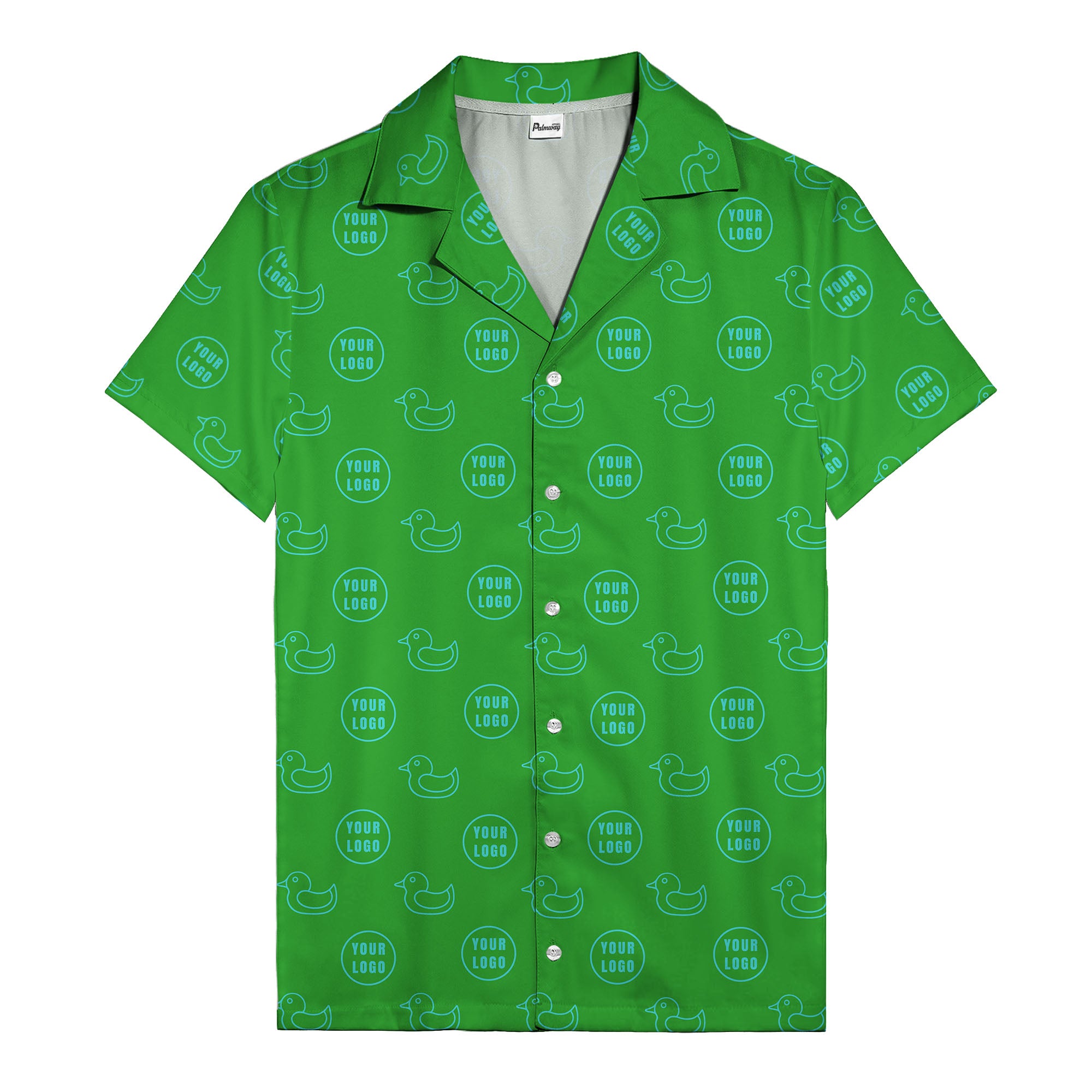 rubber duck & custom logo repeat pattern hawaiian shirt