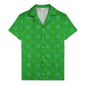 rubber duck & custom logo repeat pattern hawaiian shirt