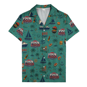 sailboats anchors ship wheels hamburger shrimp steak grill tools hawaiian shirt for men