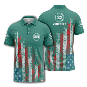 smoky american flag stars & stripes patriotic bold golf polo shirt