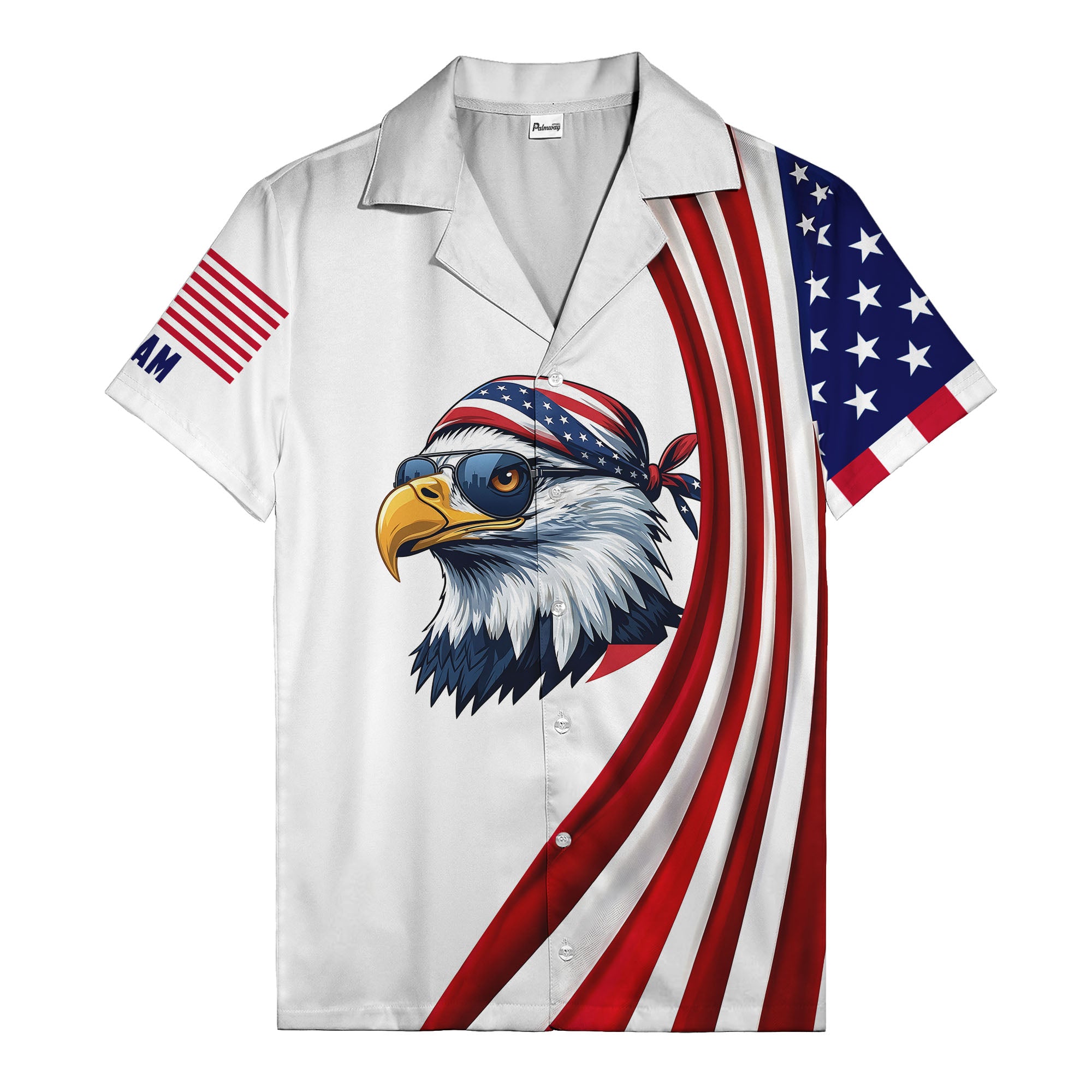 soaring stars and stripes eagle patriotic usa american flag hawaiian shirt for men