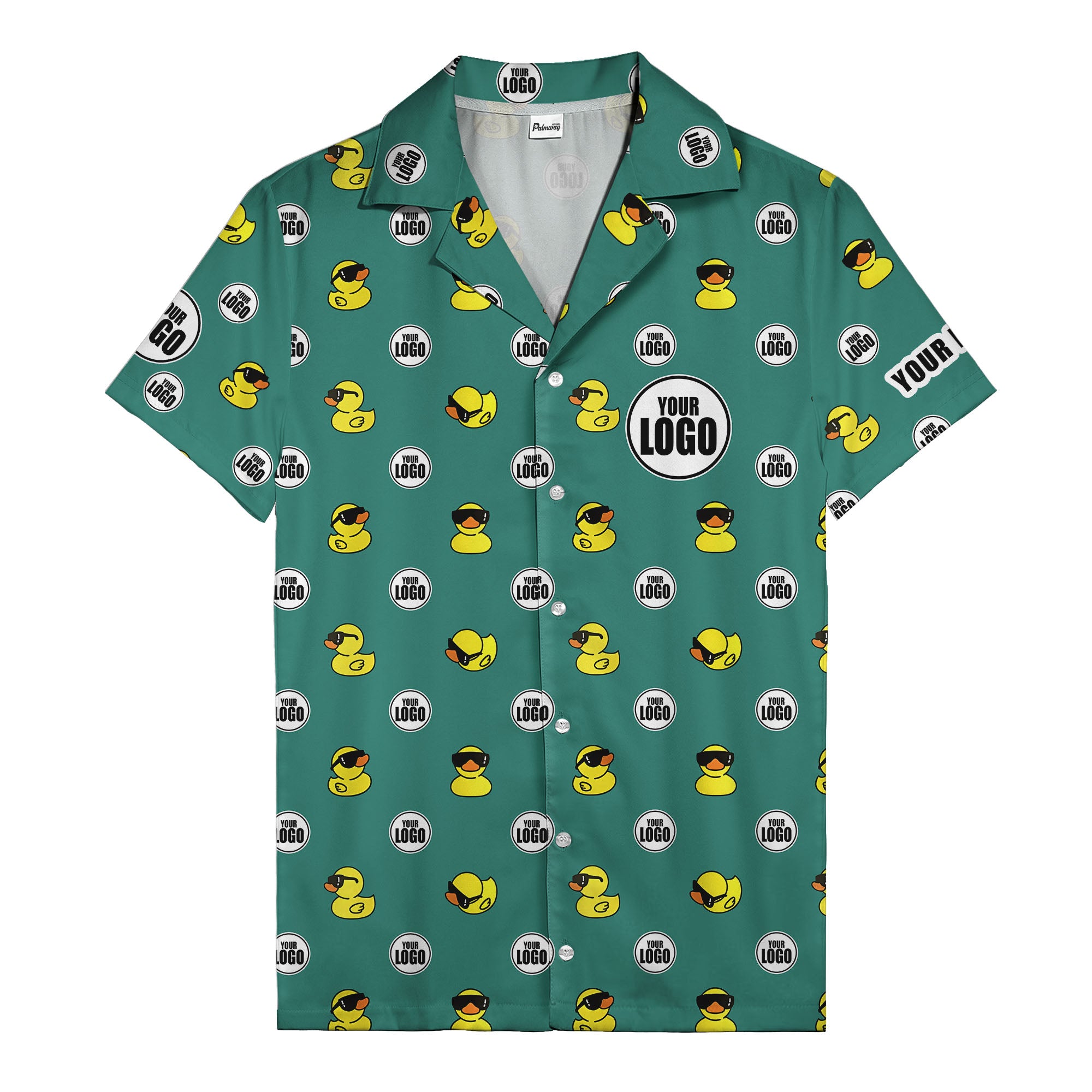 sunglass rubber duckies & custom logo circles fun hawaiian shirt for men