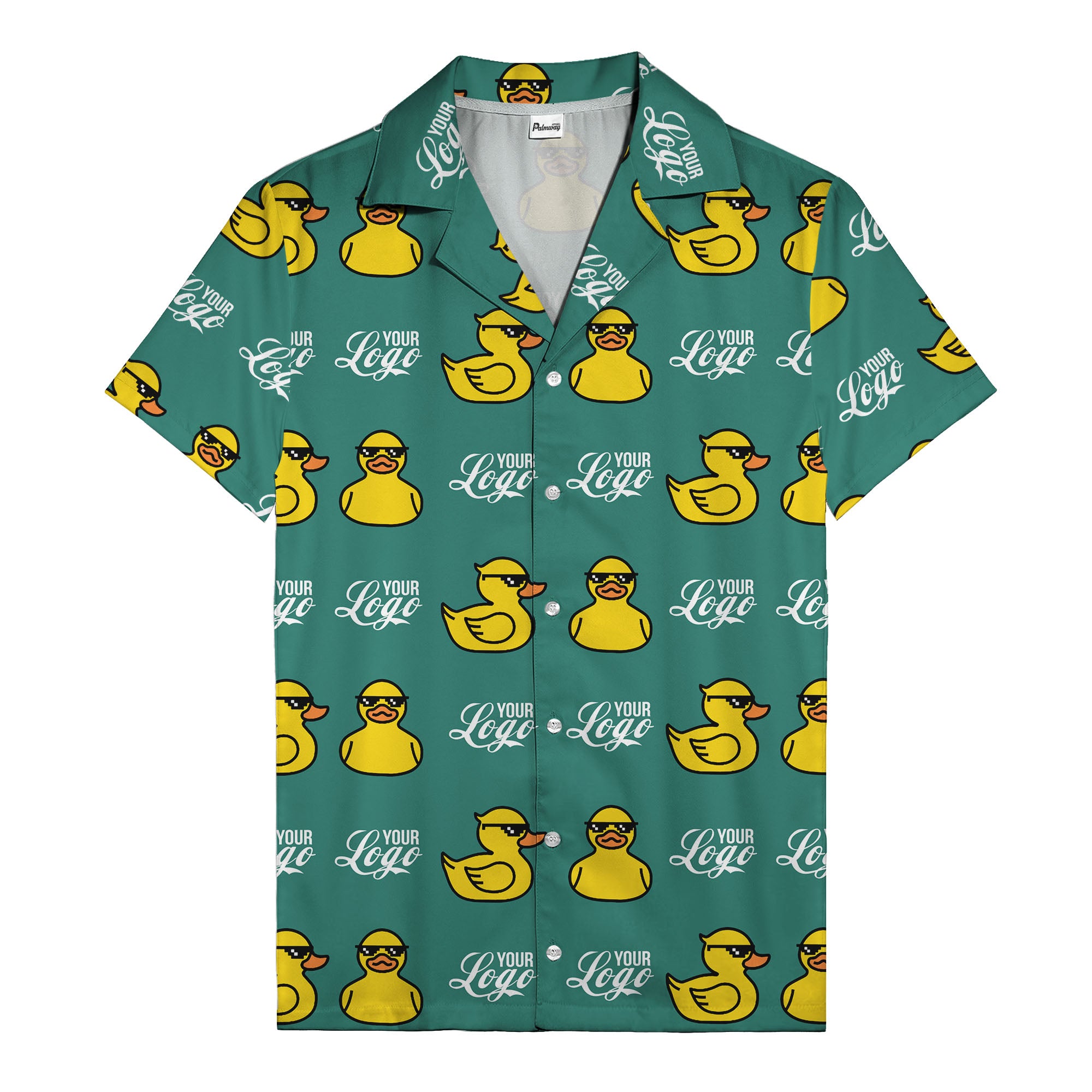 sunglassed rubber ducky parade custom logo hawaiian shirt
