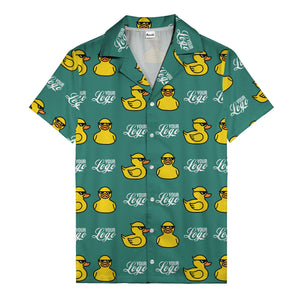 sunglassed rubber ducky parade custom logo hawaiian shirt