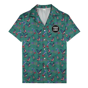 vintage 50s bald eagles & statue of liberty golf hawaiian shirt