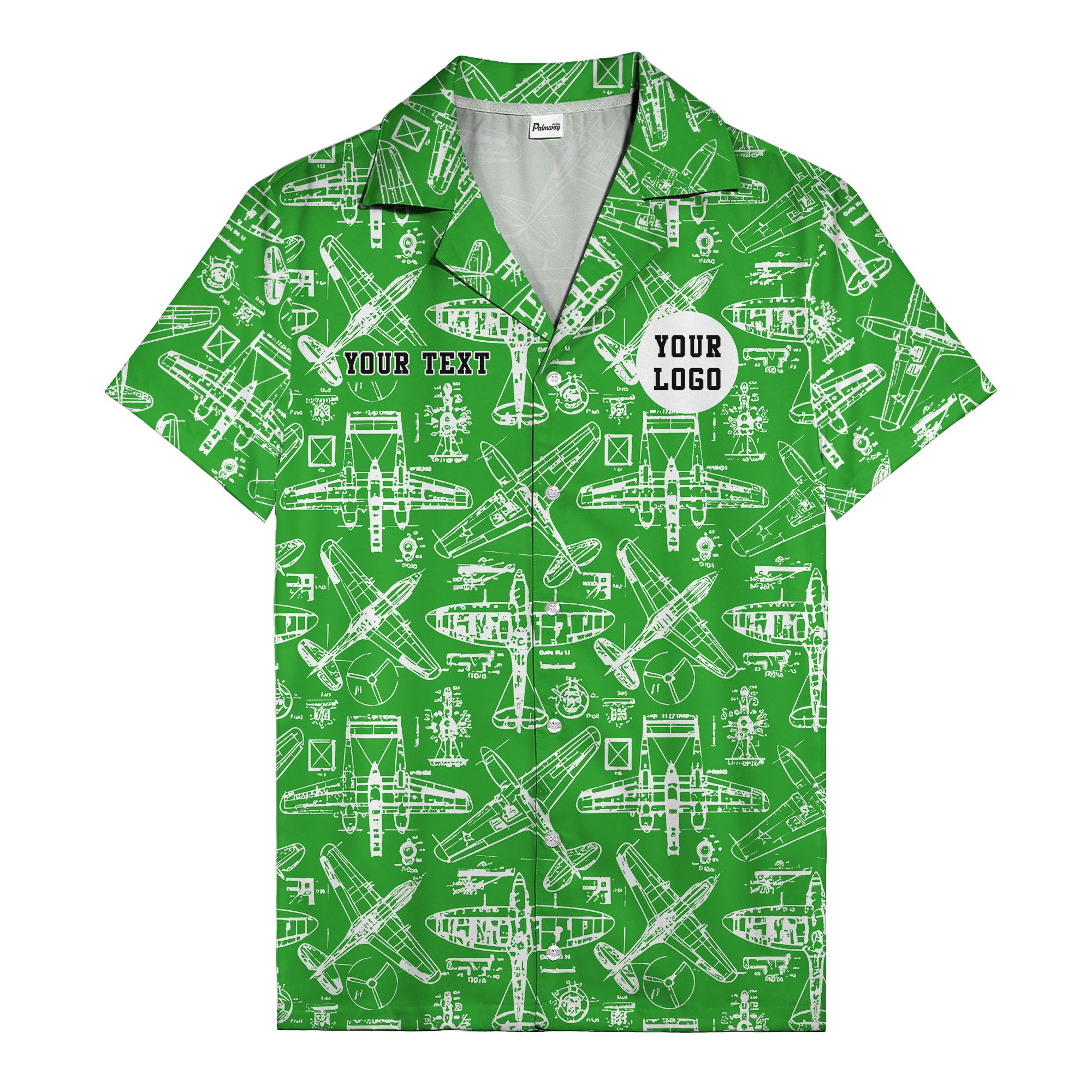 vintage airplane blueprint sketches propeller engine hawaiian shirt