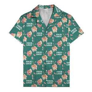 watercolor floral d20 dice hawaiian shirt with custom logo space