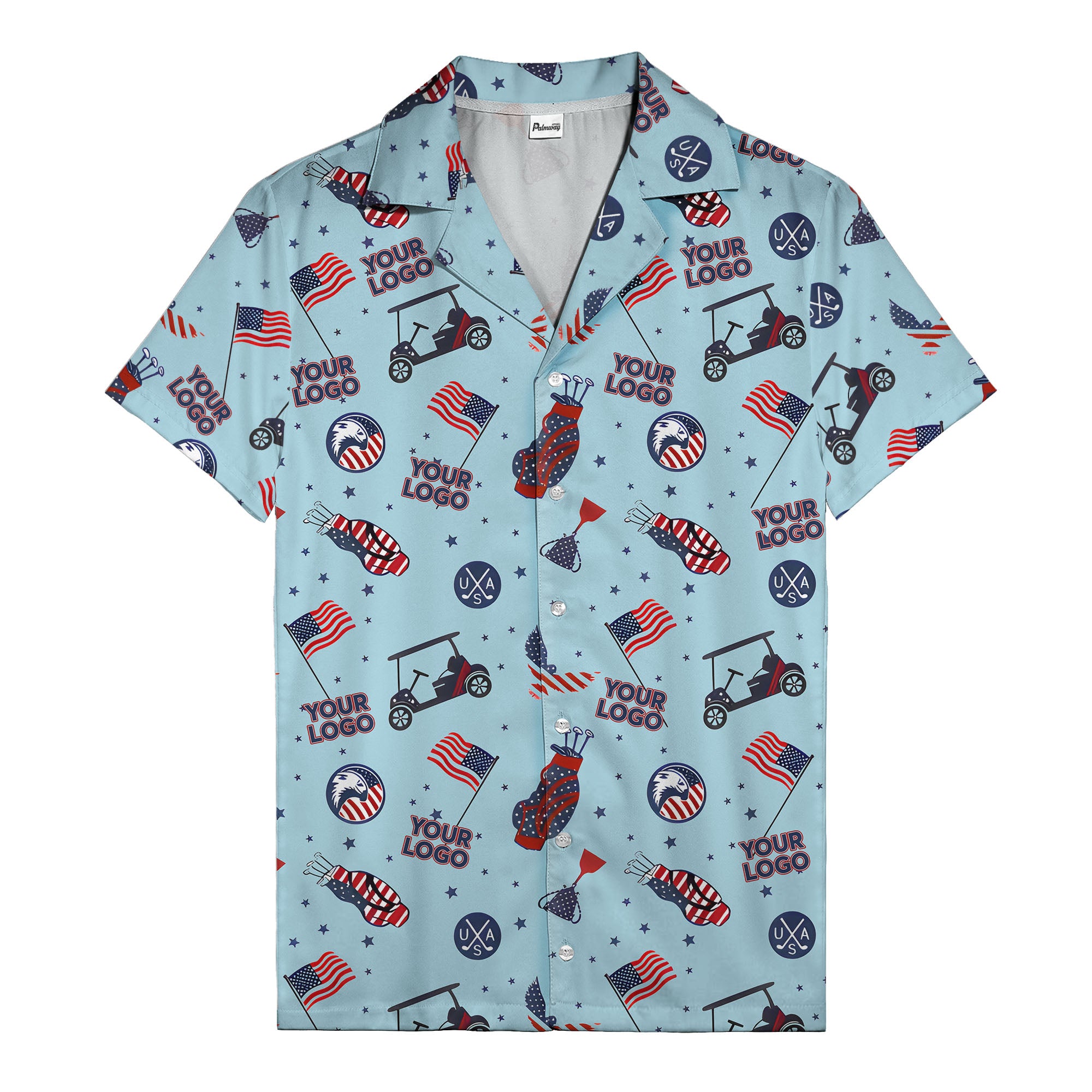 american golf flags bald eagles golf carts hawaiian shirt for men