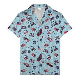 american golf flags bald eagles golf carts hawaiian shirt for men