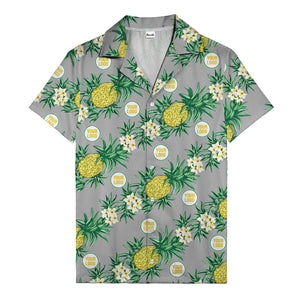 black pineapple & plumeria photographic all over hawaiian shirt