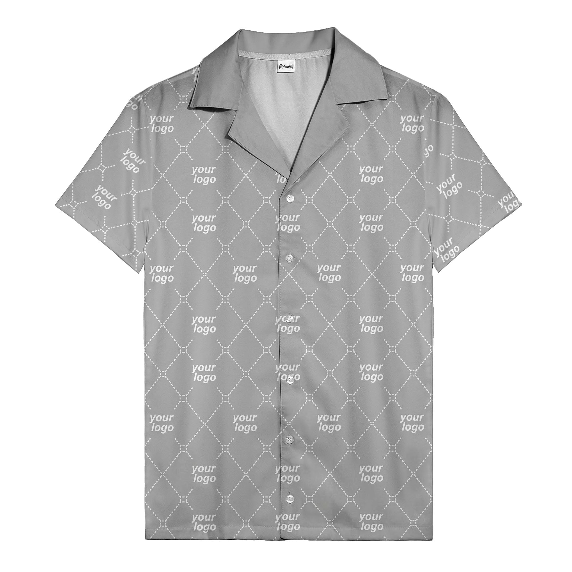 black & white quilted diamond custom logo hawaiian shirt