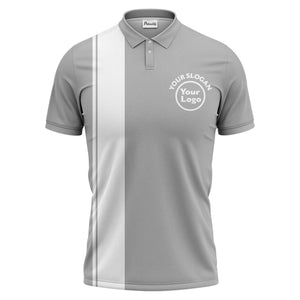 bold black white vertical stripe custom logo golf country club polo shirt