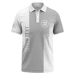 bold diagonal black & white stripes custom logo polo shirt