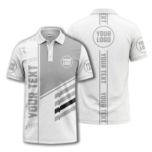 bold geometric stripes & custom text placeholder modern polo shirt