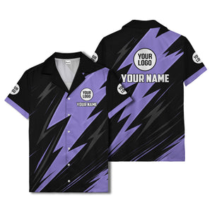 bold lightning bolt repeat pattern personalized hawaiian shirt for men