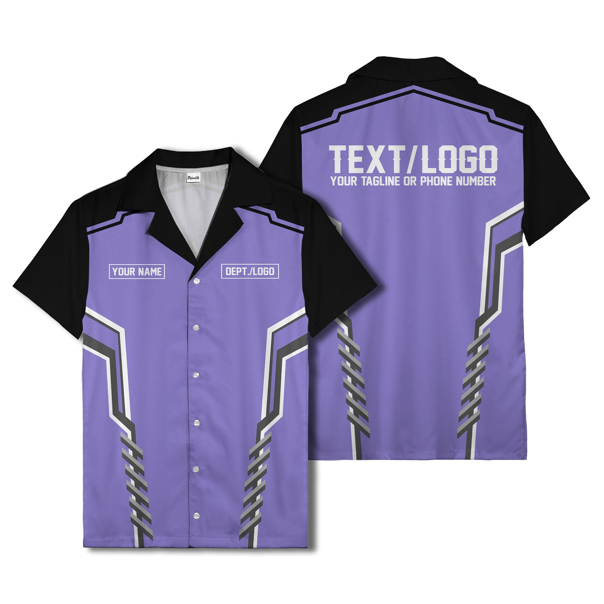 bowling team stripe name box hawaiian shirt for men