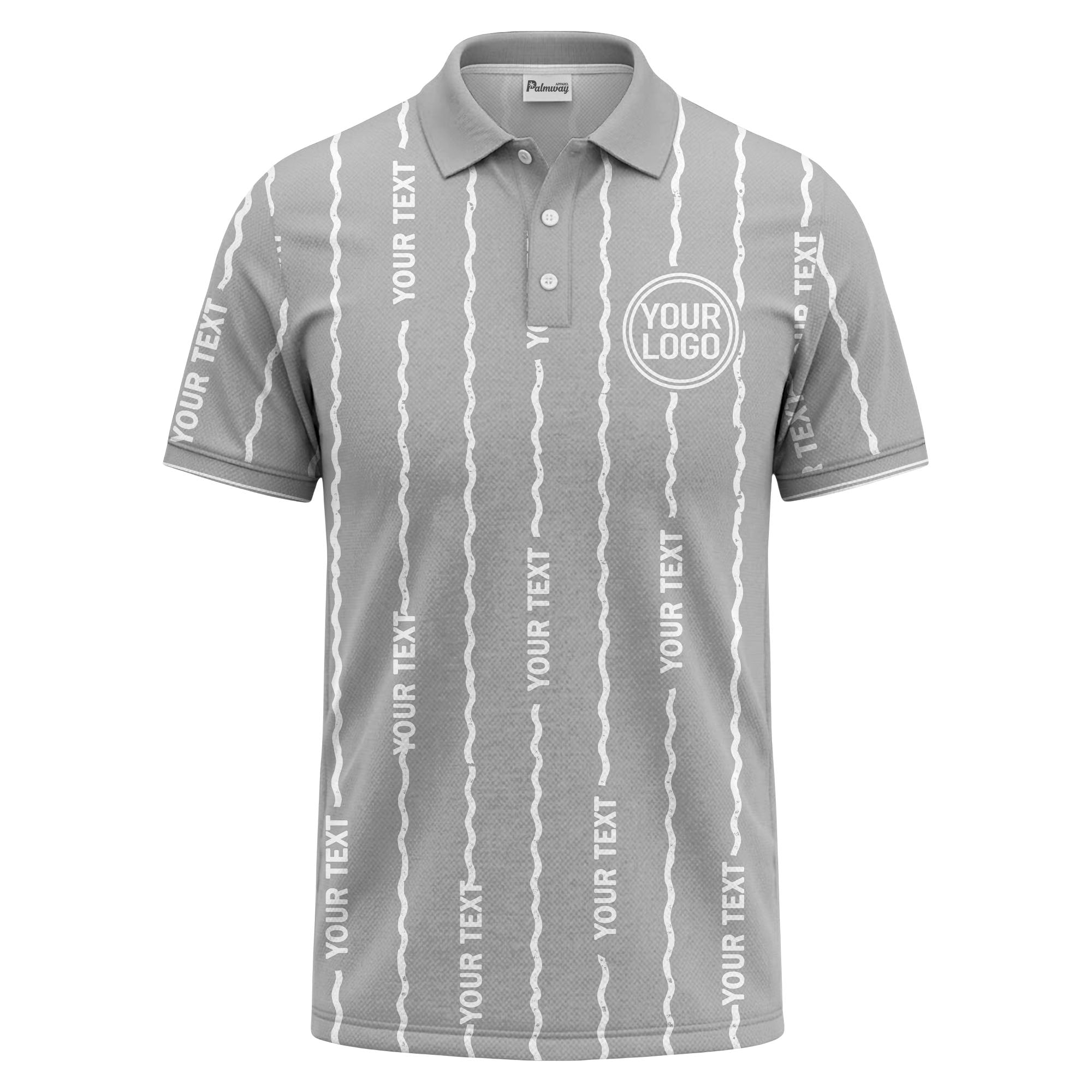 custom logo circle & wavy lines personalized polo shirt