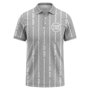 custom logo circle & wavy lines personalized polo shirt