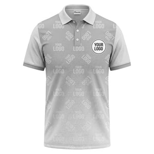 custom logo repeat gradient polo shirt for men in black & white