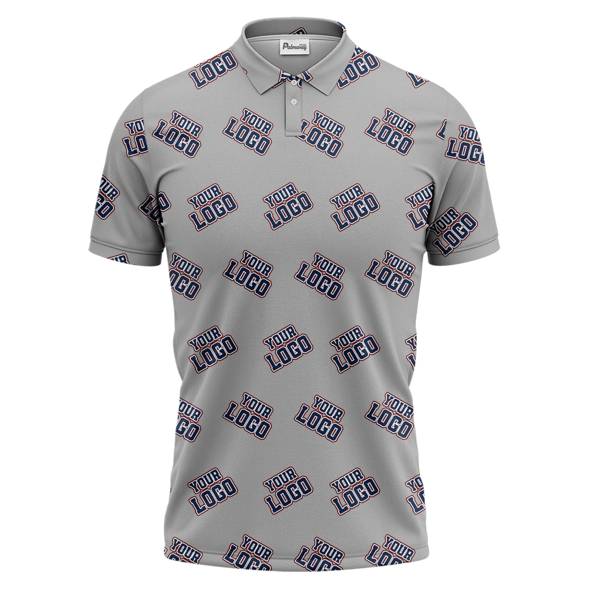 repeating custom logo illustration polo shirt for personalized hawaiian style