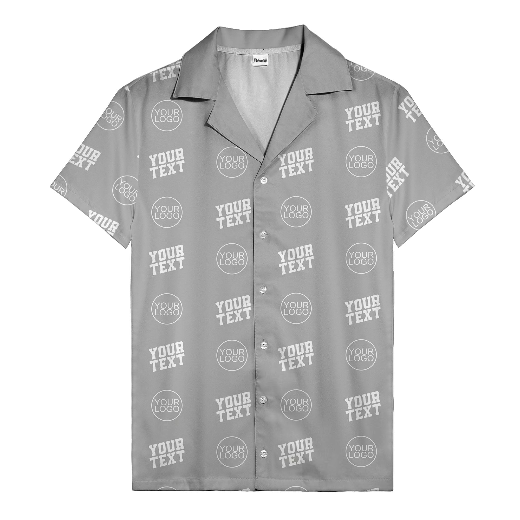 custom logo & text repeat pattern personalized hawaiian shirt