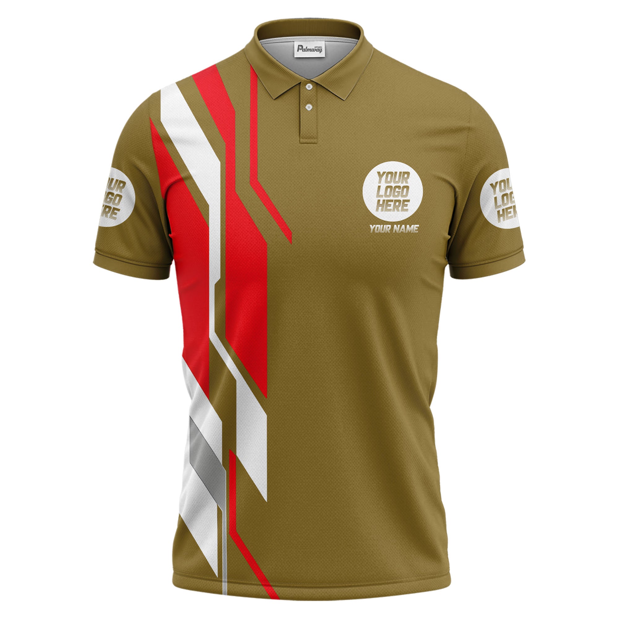 custom multi color geometric abstract modern men's performance polo shirt