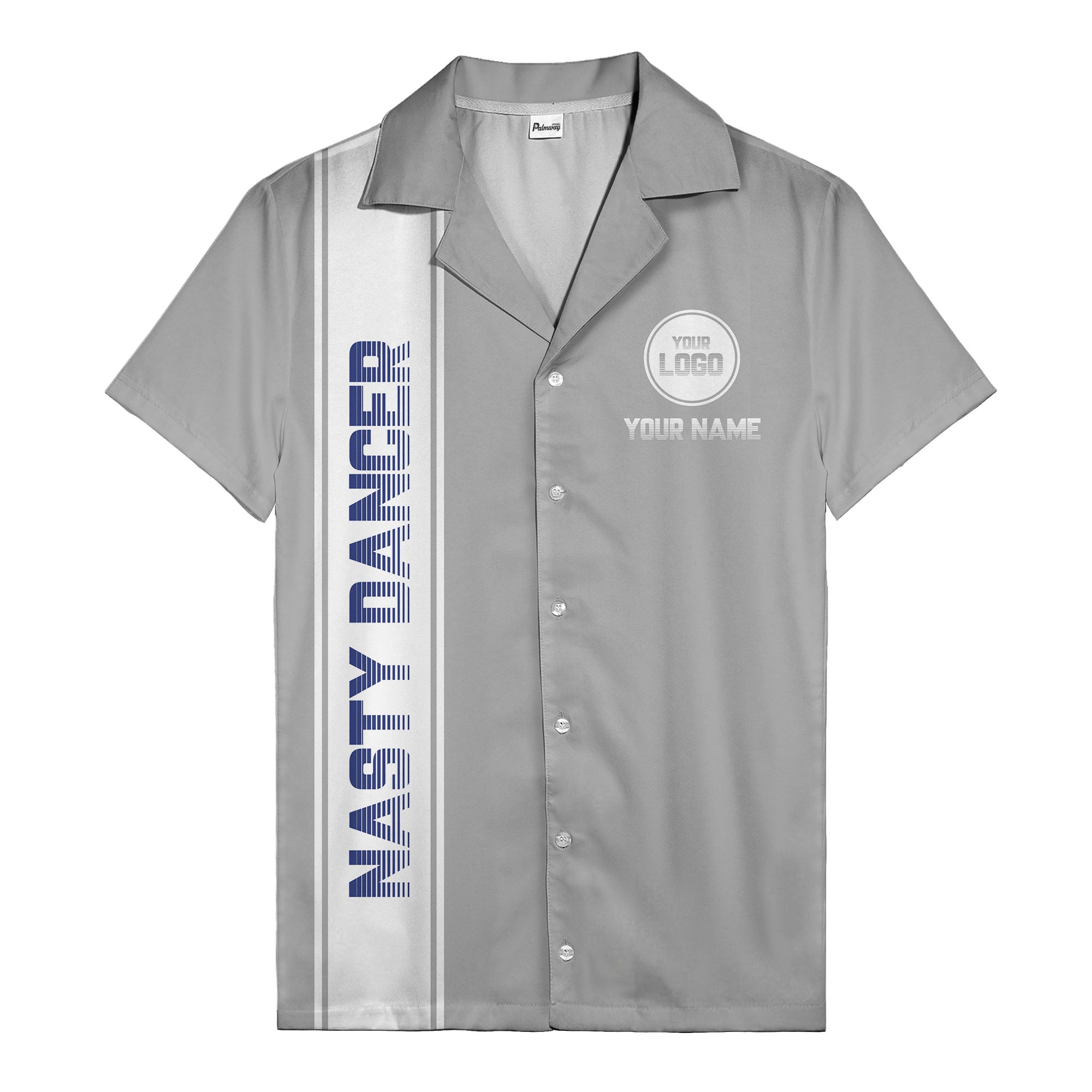 custom team logo striped black hawaiian shirt for spirit days