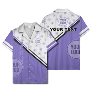 customizable diagonal stripe & logo repeating hawaiian shirt