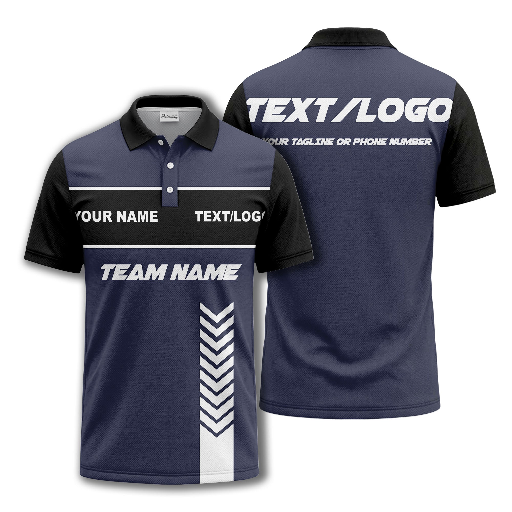 customizable team name chevron stripe polo shirt for men
