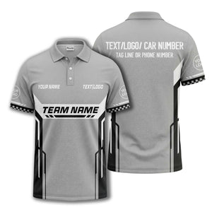 customizable team name geometric stripes polo shirt for men