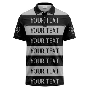customizable text on bold horizontal stripes polo shirt