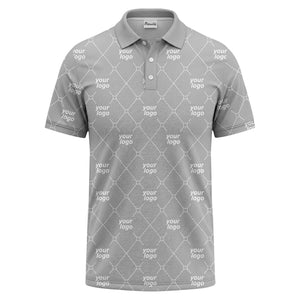 diamond grid logo repeat minimalist black polo shirt