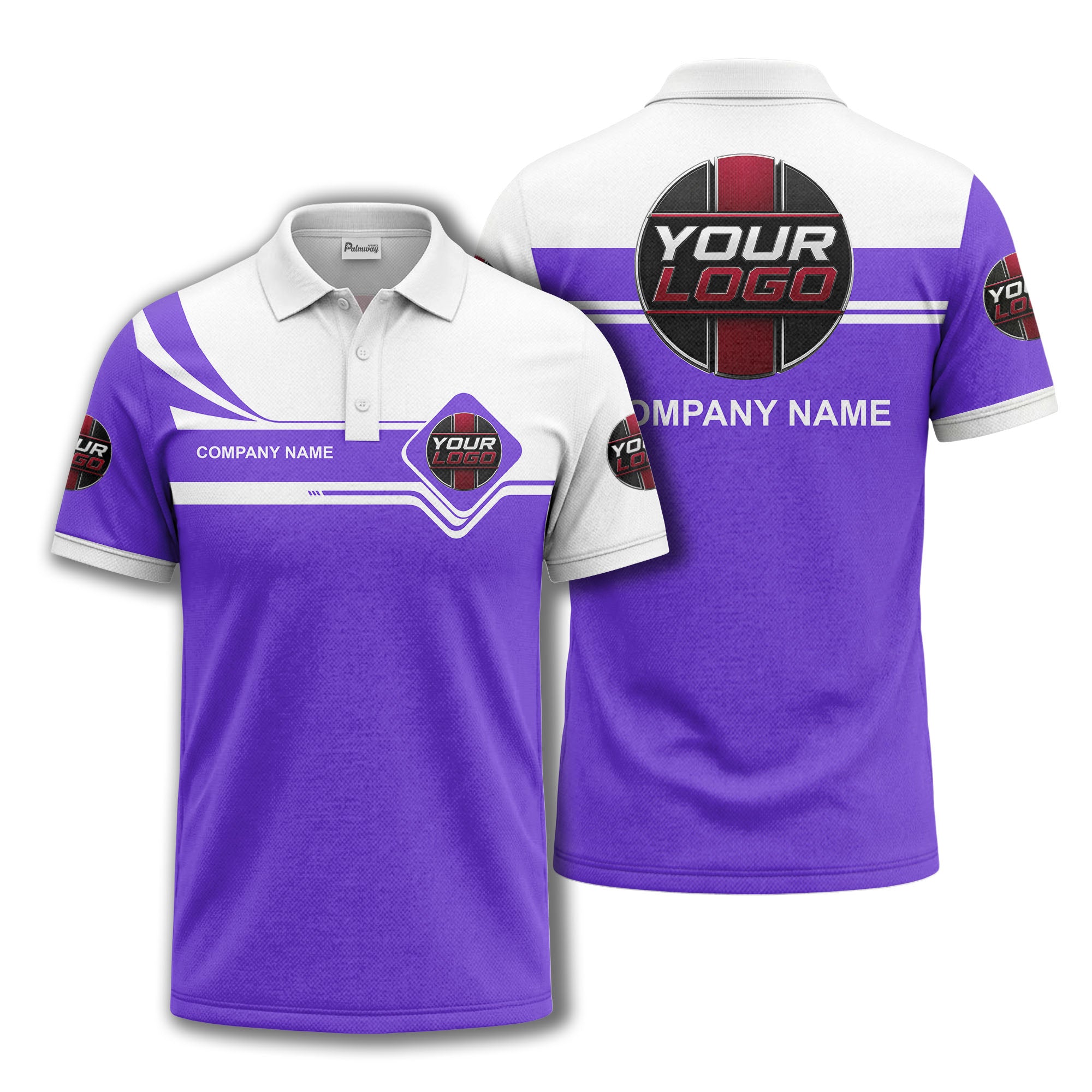 diamond stripe custom logo corporate polo shirt