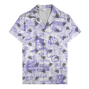 eiffel tower colosseum coffee sketch vintage travel hawaiian shirt