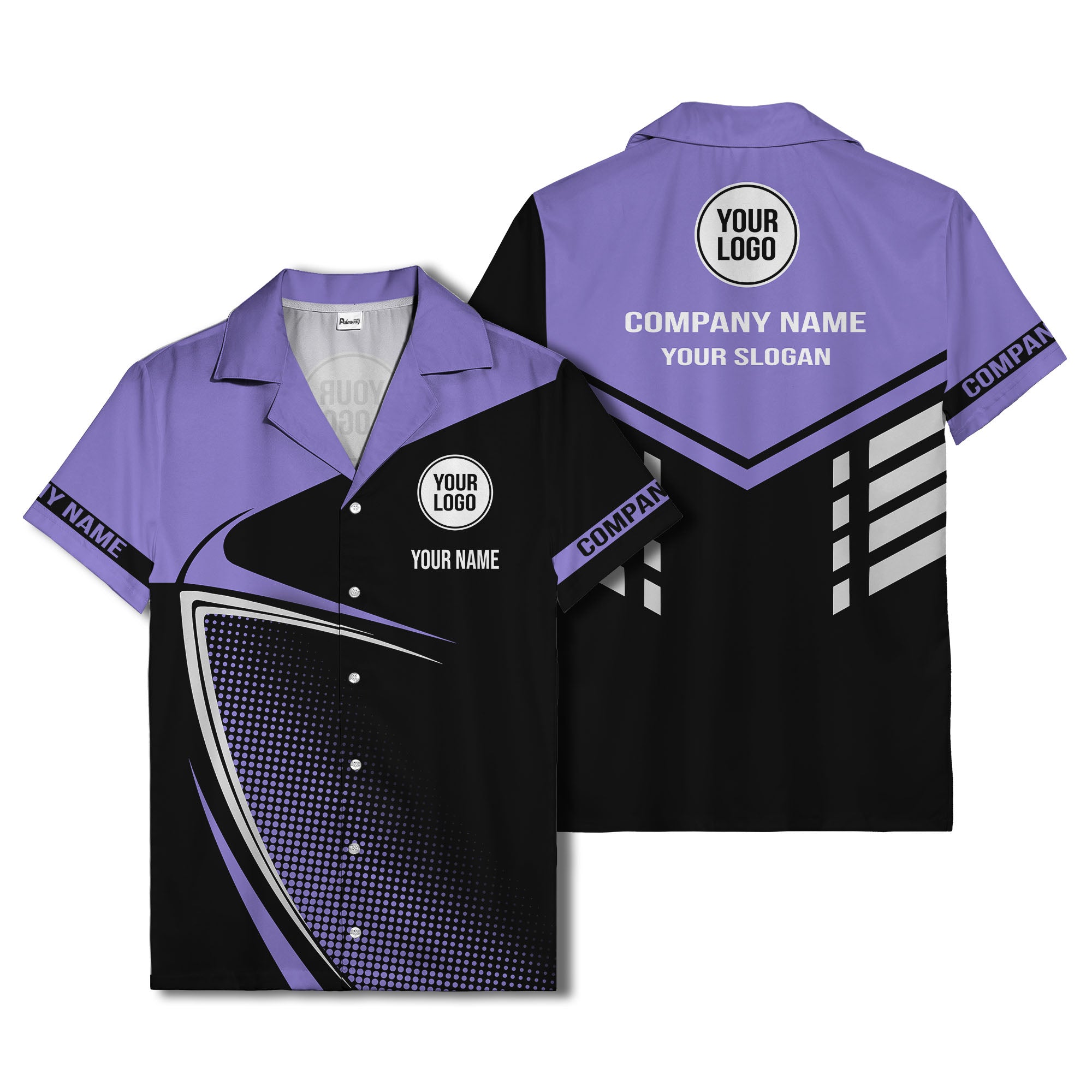 golf club silhouette & dot geometric hawaiian shirt for men