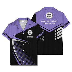 golf club silhouette & dot geometric hawaiian shirt for men