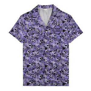 hexagon dot repeating custom text abstract geometric hawaiian shirt