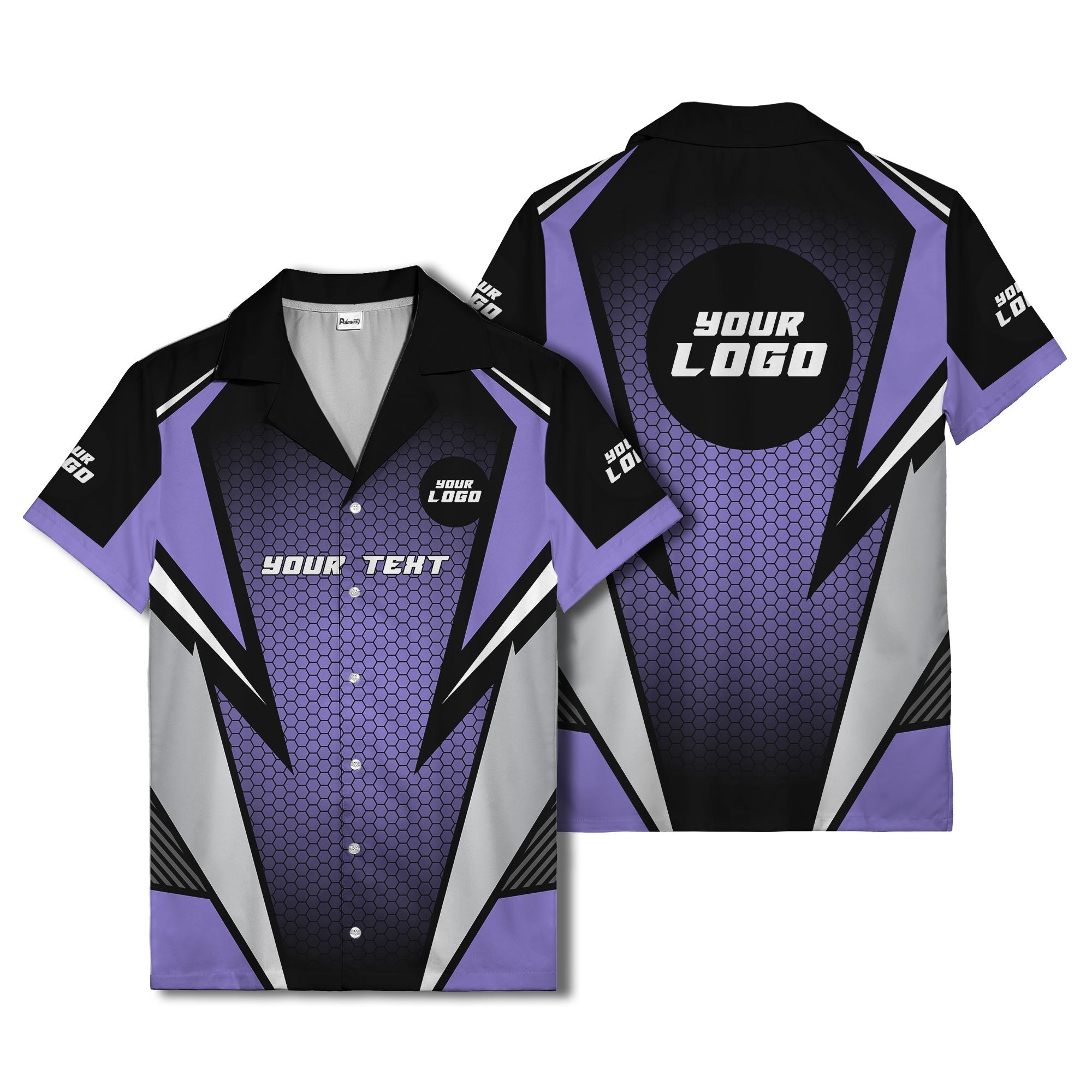 hexagon grid lightning bolt hawaiian shirt for men
