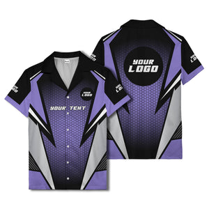 hexagon grid lightning bolt hawaiian shirt for men