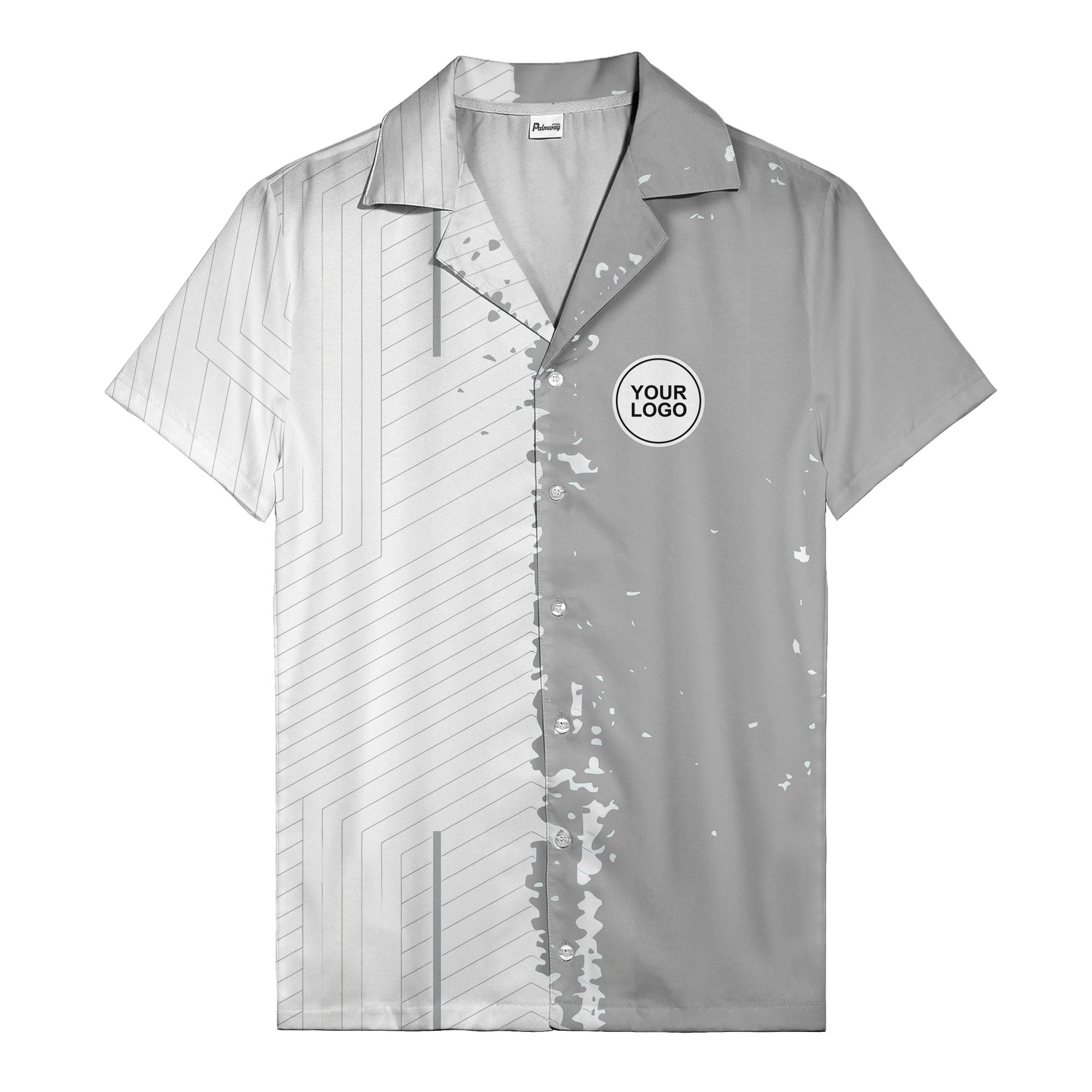 ink splattered abstract lines monochrome hawaiian shirt
