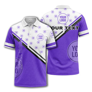 logo repeat diagonal stripe customizable polo shirt for teams