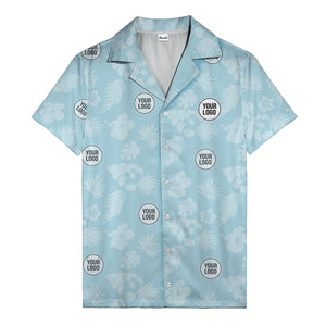 monochrome tropical flowers and leaves hawaiian shirt for men