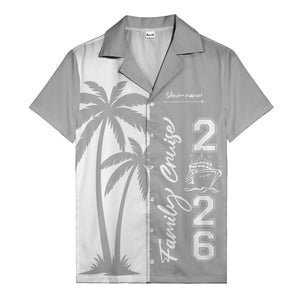 palm tree cruise ship family vacation graphic hawaiian shirt