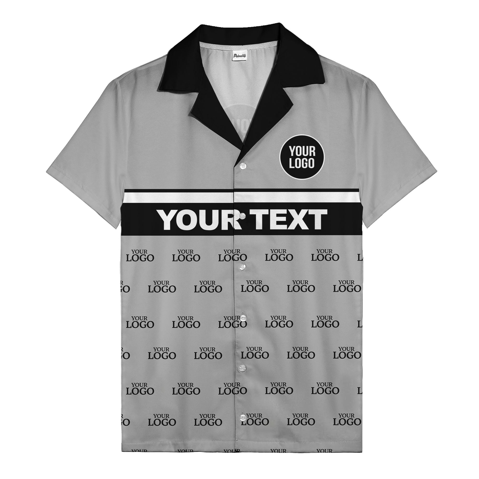personalized logo & text striped hawaiian shirt for teams